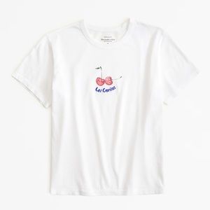Abercrombie & Fitch Short-Sleeve Cherry Graphic Skimming Tee